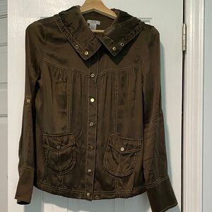 Cache Brown Utility Jacket with Gold Accents